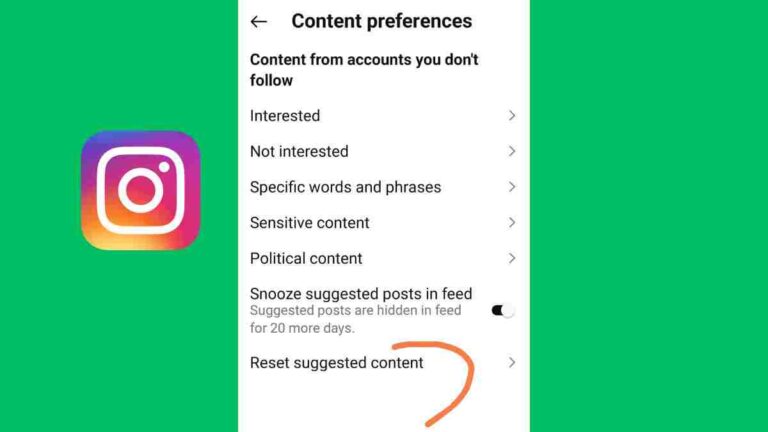 Reset Instagram Suggested Content