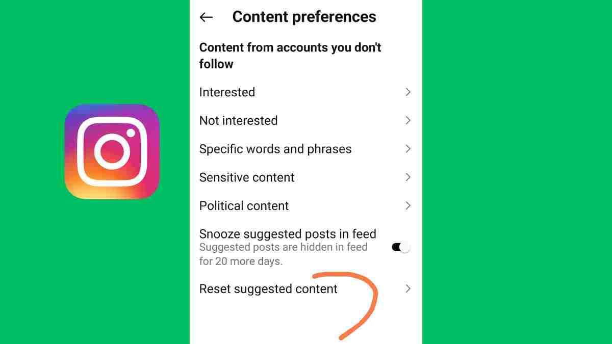 Reset Instagram Suggested Content