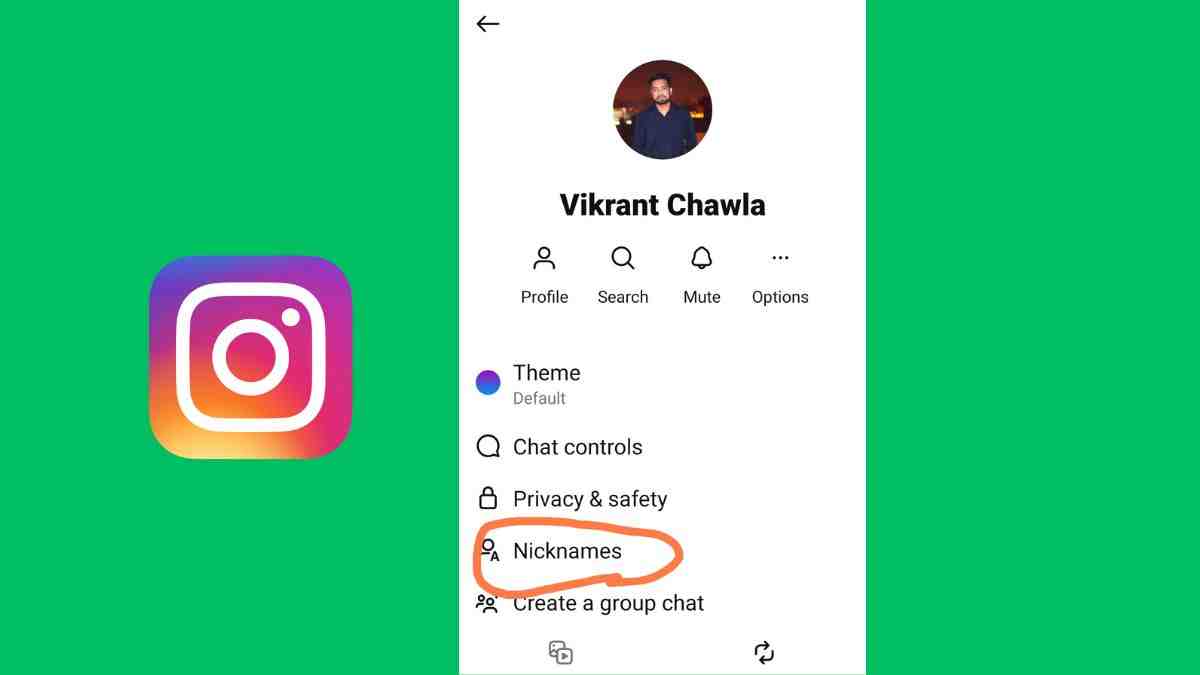 Set Nickname In Instagram Chat
